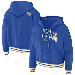 Los Angeles Rams  WEAR by Erin Andrews Women's Plus Size Lace-Up Pullover Hoodie