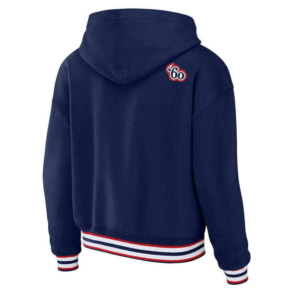 New England Patriots  WEAR by Erin Andrews Women's Plus Size Lace-Up Pullover Hoodie
