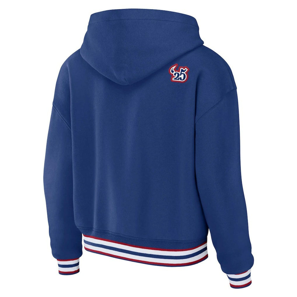 New York Giants  WEAR by Erin Andrews Women's Plus Size Lace-Up Pullover Hoodie