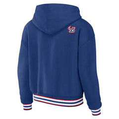 New York Giants  WEAR by Erin Andrews Women's Plus Size Lace-Up Pullover Hoodie