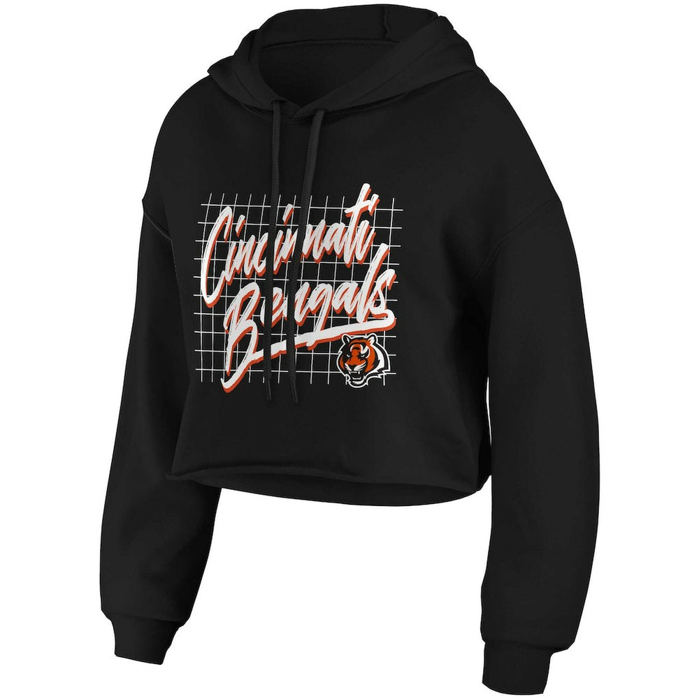 Cincinnati Bengals  WEAR by Erin Andrews Women's Domestic Cropped Pullover Hoodie