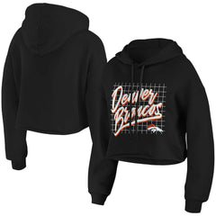 Denver Broncos  WEAR by Erin Andrews Women's Domestic Cropped Pullover Hoodie