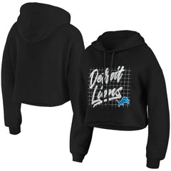 Detroit Lions  WEAR by Erin Andrews Women's Domestic Cropped Pullover Hoodie