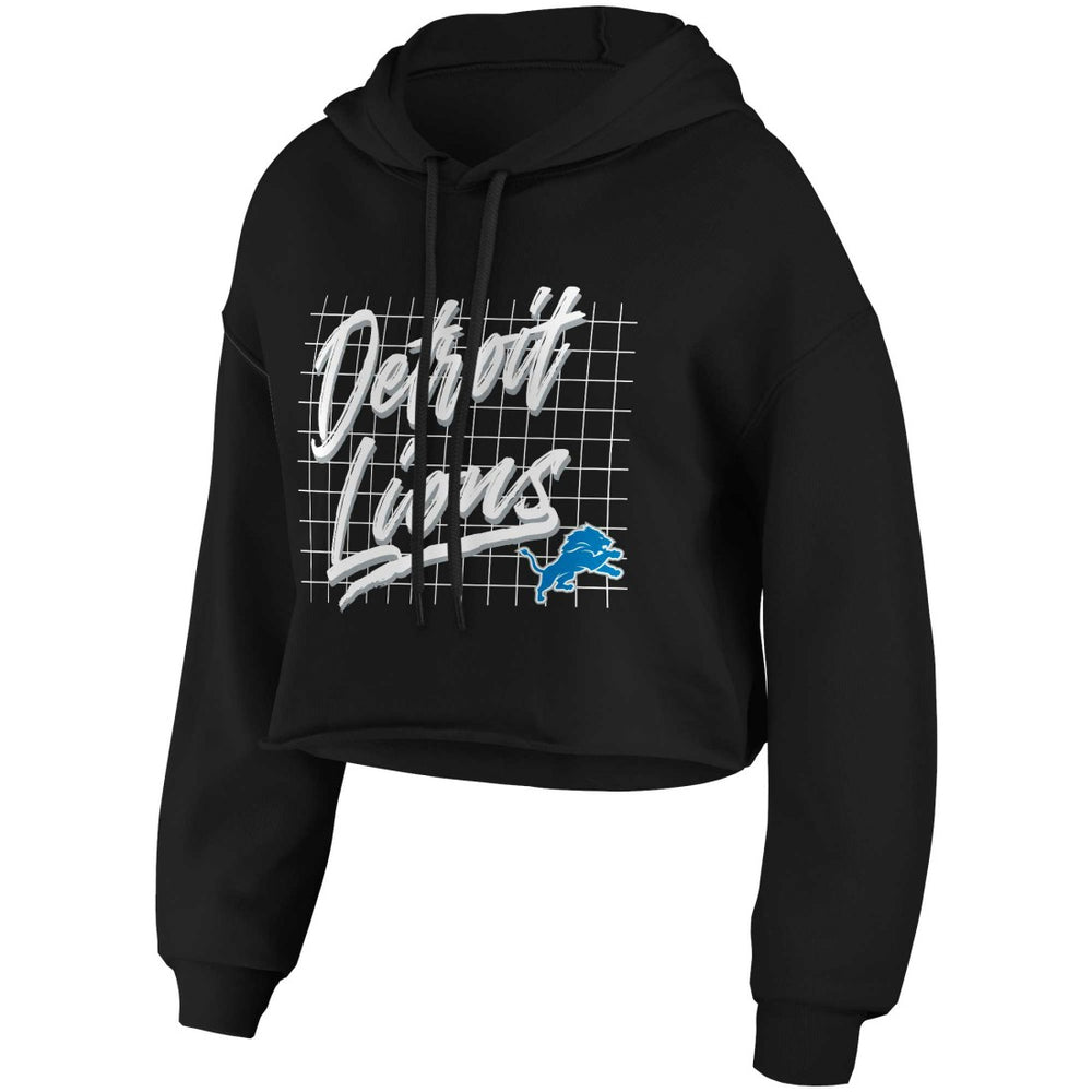 Detroit Lions  WEAR by Erin Andrews Women's Domestic Cropped Pullover Hoodie