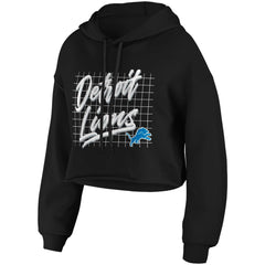 Detroit Lions  WEAR by Erin Andrews Women's Domestic Cropped Pullover Hoodie