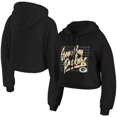 Green Bay Packers  WEAR by Erin Andrews Women's Domestic Cropped Pullover Hoodie