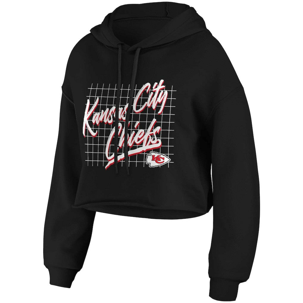 Kansas City Chiefs  WEAR by Erin Andrews Women's Domestic Cropped Pullover Hoodie