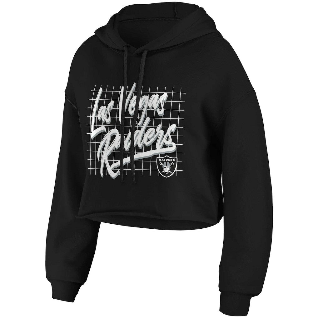 Las Vegas Raiders  WEAR by Erin Andrews Women's Domestic Cropped Pullover Hoodie