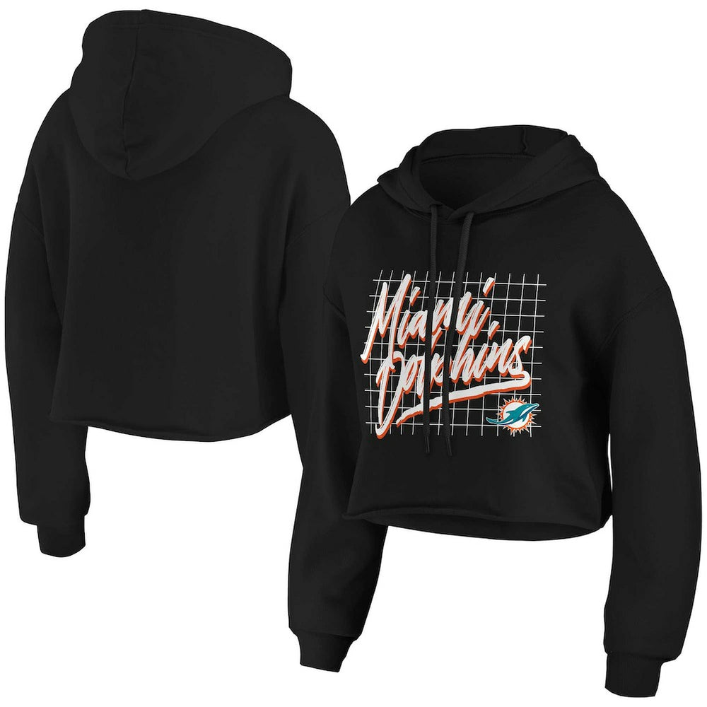 Miami Dolphins  WEAR by Erin Andrews Women's Domestic Cropped Pullover Hoodie