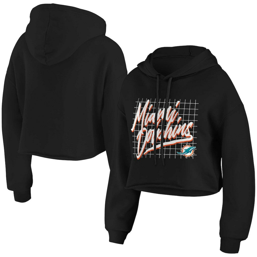Miami Dolphins  WEAR by Erin Andrews Women's Domestic Cropped Pullover Hoodie