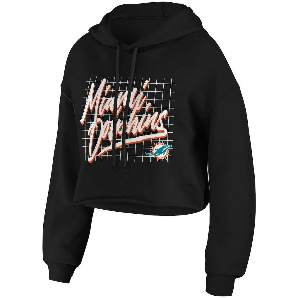 Miami Dolphins  WEAR by Erin Andrews Women's Domestic Cropped Pullover Hoodie