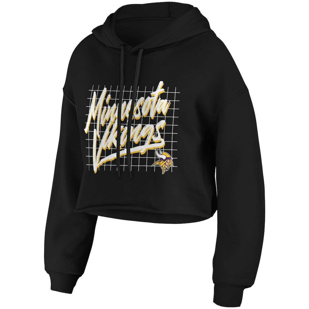 Minnesota Vikings  WEAR by Erin Andrews Women's Domestic Cropped Pullover Hoodie