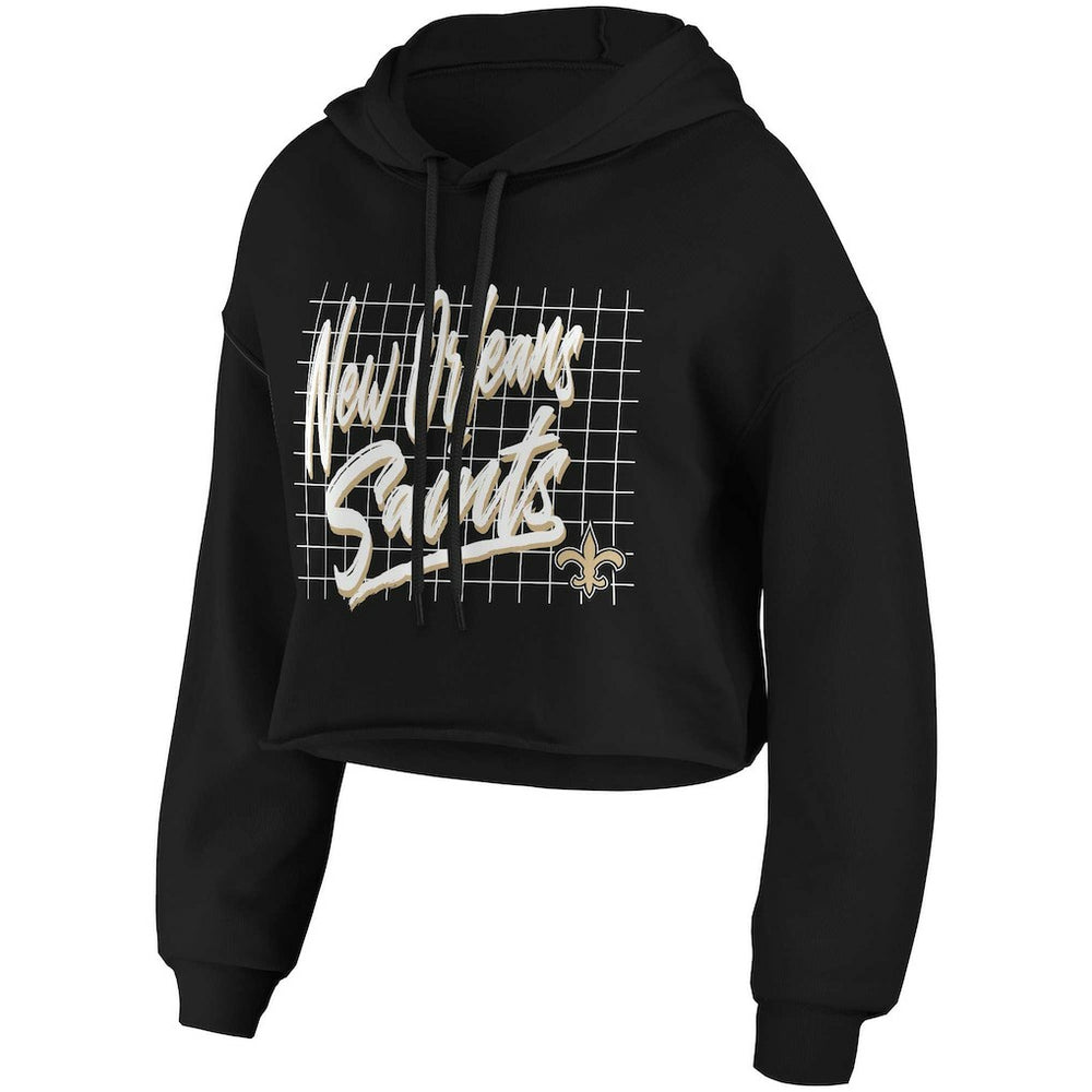 New Orleans Saints  WEAR by Erin Andrews Women's Domestic Cropped Pullover Hoodie