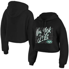 New York Jets  WEAR by Erin Andrews Women's Domestic Cropped Pullover Hoodie