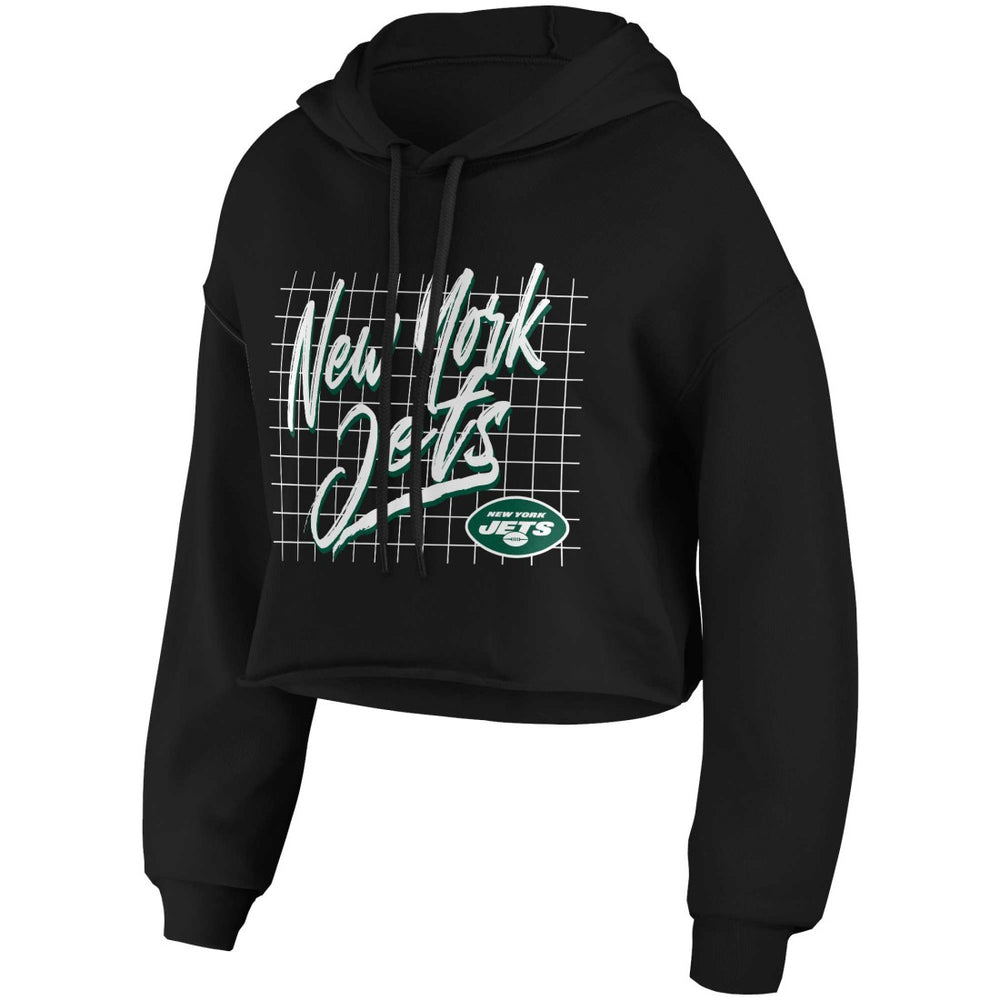 New York Jets  WEAR by Erin Andrews Women's Domestic Cropped Pullover Hoodie