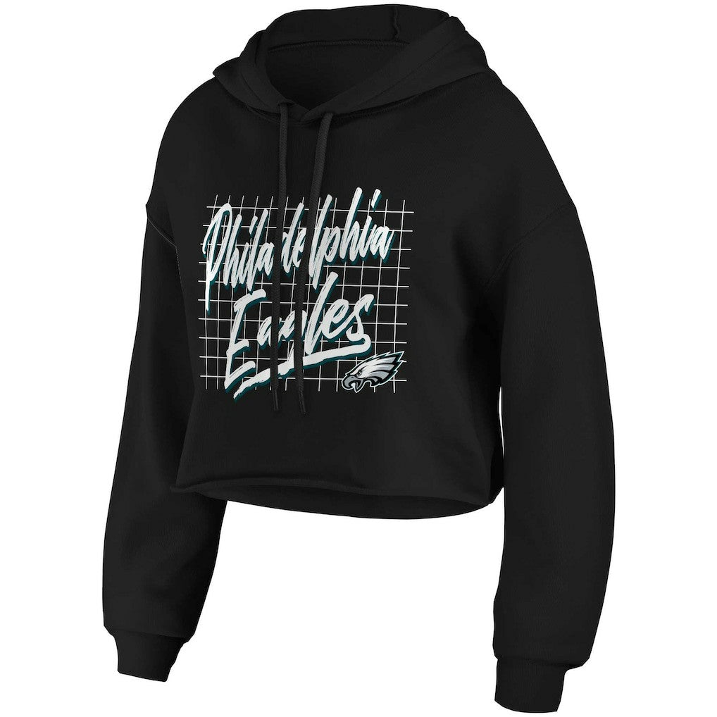 Philadelphia Eagles  WEAR by Erin Andrews Women's Domestic Cropped Pullover Hoodie