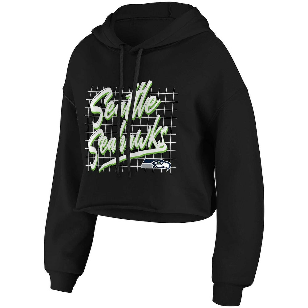 Seattle Seahawks  WEAR by Erin Andrews Women's Domestic Cropped Pullover Hoodie