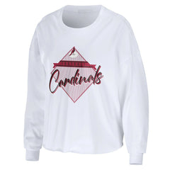 Arizona Cardinals  WEAR by Erin Andrews Women's Domestic Cropped Long Sleeve T-Shirt