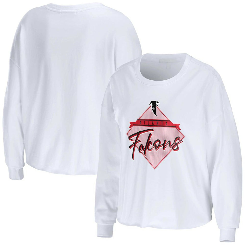 Atlanta Falcons  WEAR by Erin Andrews Women's Domestic Cropped Long Sleeve T-Shirt