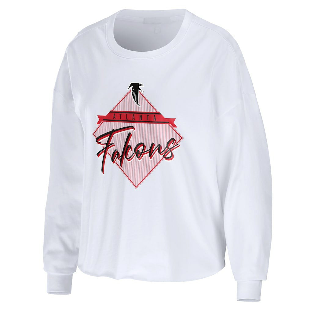 Atlanta Falcons  WEAR by Erin Andrews Women's Domestic Cropped Long Sleeve T-Shirt
