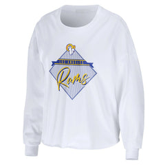 Los Angeles Rams  WEAR by Erin Andrews Women's Domestic Cropped Long Sleeve T-Shirt