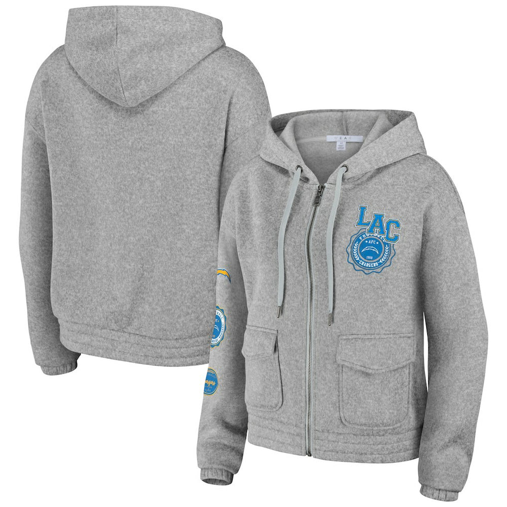 Los Angeles Chargers  WEAR by Erin Andrews Women's Full-Zip Hoodie