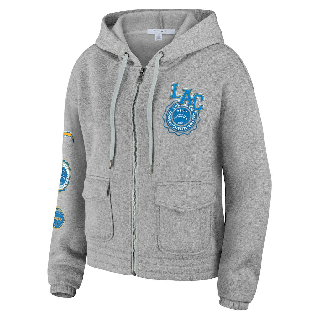 Los Angeles Chargers  WEAR by Erin Andrews Women's Full-Zip Hoodie