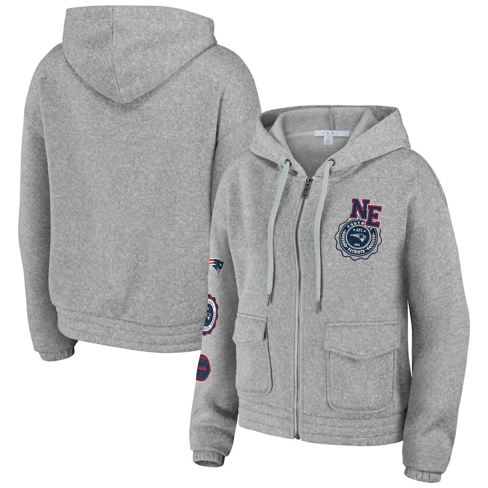 New England Patriots  WEAR by Erin Andrews Women's Full-Zip Hoodie