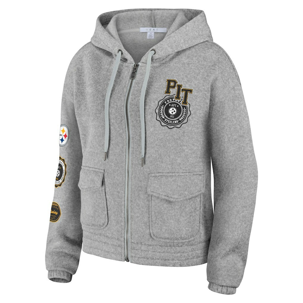 Pittsburgh Steelers  WEAR by Erin Andrews Women's Full-Zip Hoodie