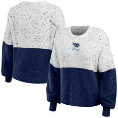 Tennessee Titans  WEAR by Erin Andrews Women's Lighweight Modest Crop Color-Block Pullover Sweater
