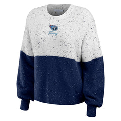 Tennessee Titans  WEAR by Erin Andrews Women's Lighweight Modest Crop Color-Block Pullover Sweater