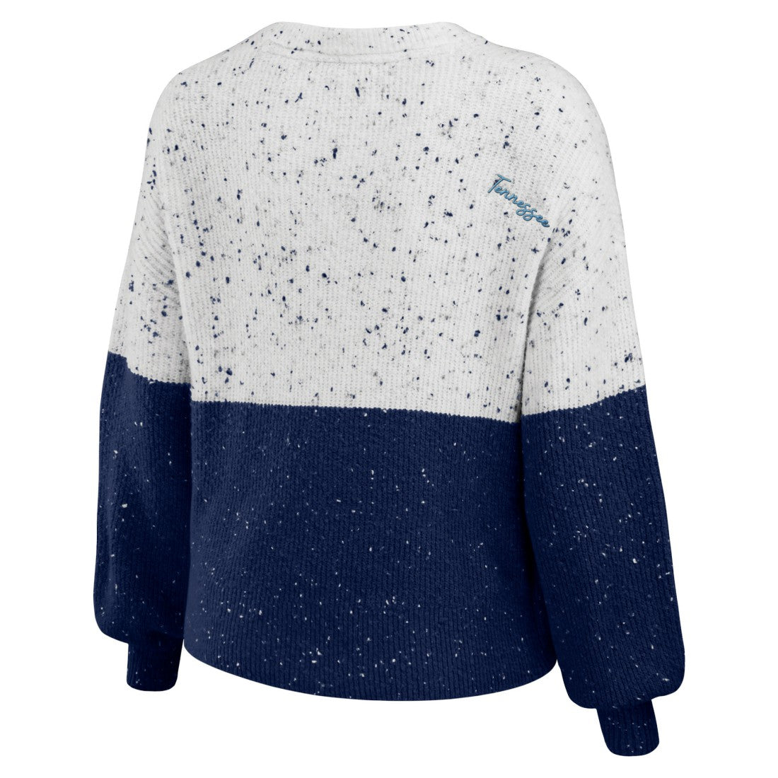 Tennessee Titans  WEAR by Erin Andrews Women's Lighweight Modest Crop Color-Block Pullover Sweater