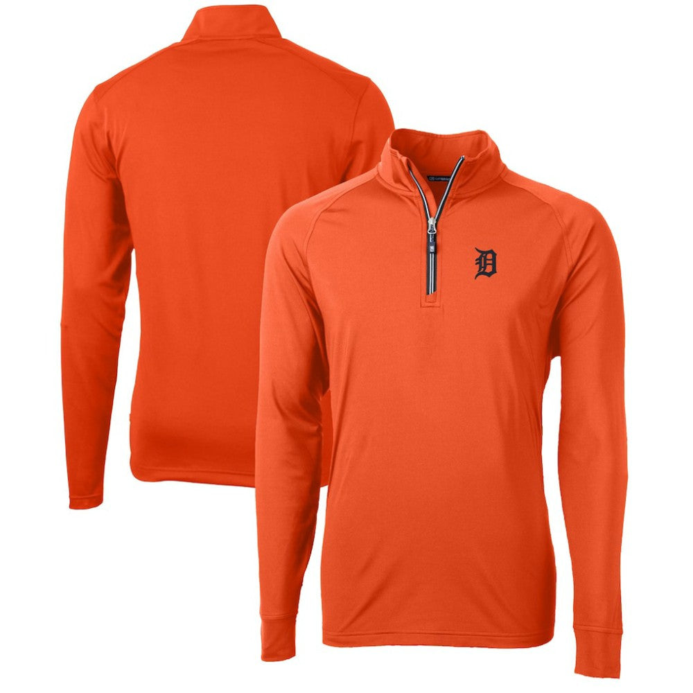Detroit Tigers Cutter & Buck Adapt Eco Knit Stretch Recycled Quarter-Zip Pullover Top | MLB Discount