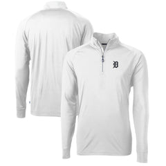 Detroit Tigers Cutter & Buck Adapt Eco Knit Stretch Recycled Quarter-Zip Pullover Top | MLB New