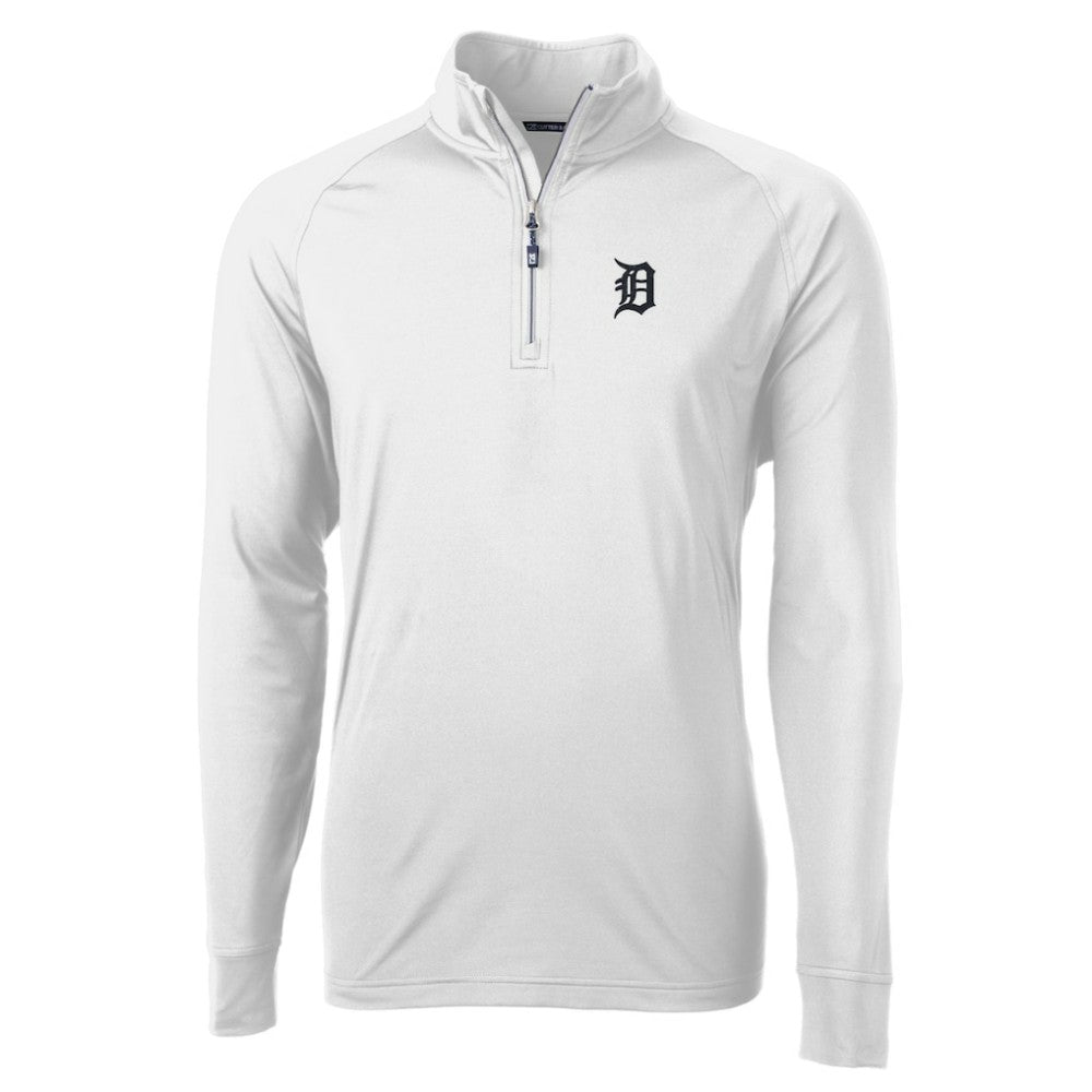 Detroit Tigers Cutter & Buck Adapt Eco Knit Stretch Recycled Quarter-Zip Pullover Top | MLB New