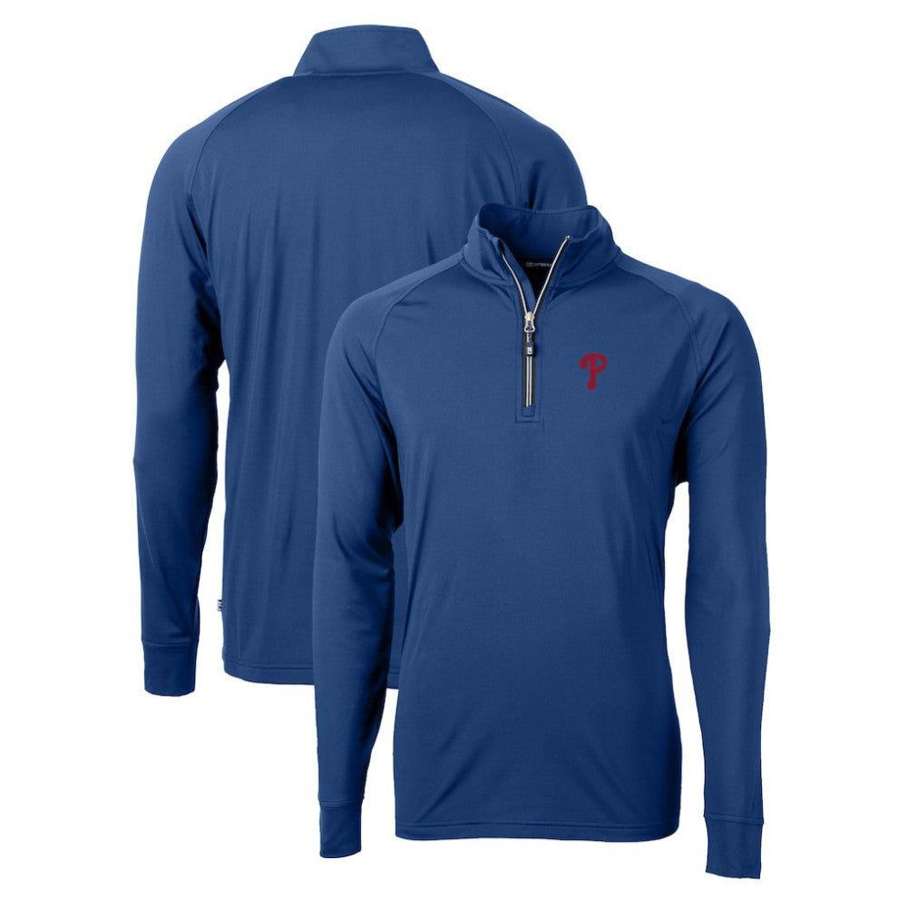 Philadelphia Phillies Cutter & Buck Adapt Eco Knit Stretch Recycled Quarter-Zip Pullover Top | MLB Sale