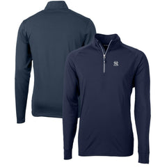 New York Yankees Cutter & Buck Adapt Eco Knit Stretch Recycled Quarter-Zip Pullover Top | MLB Outlet