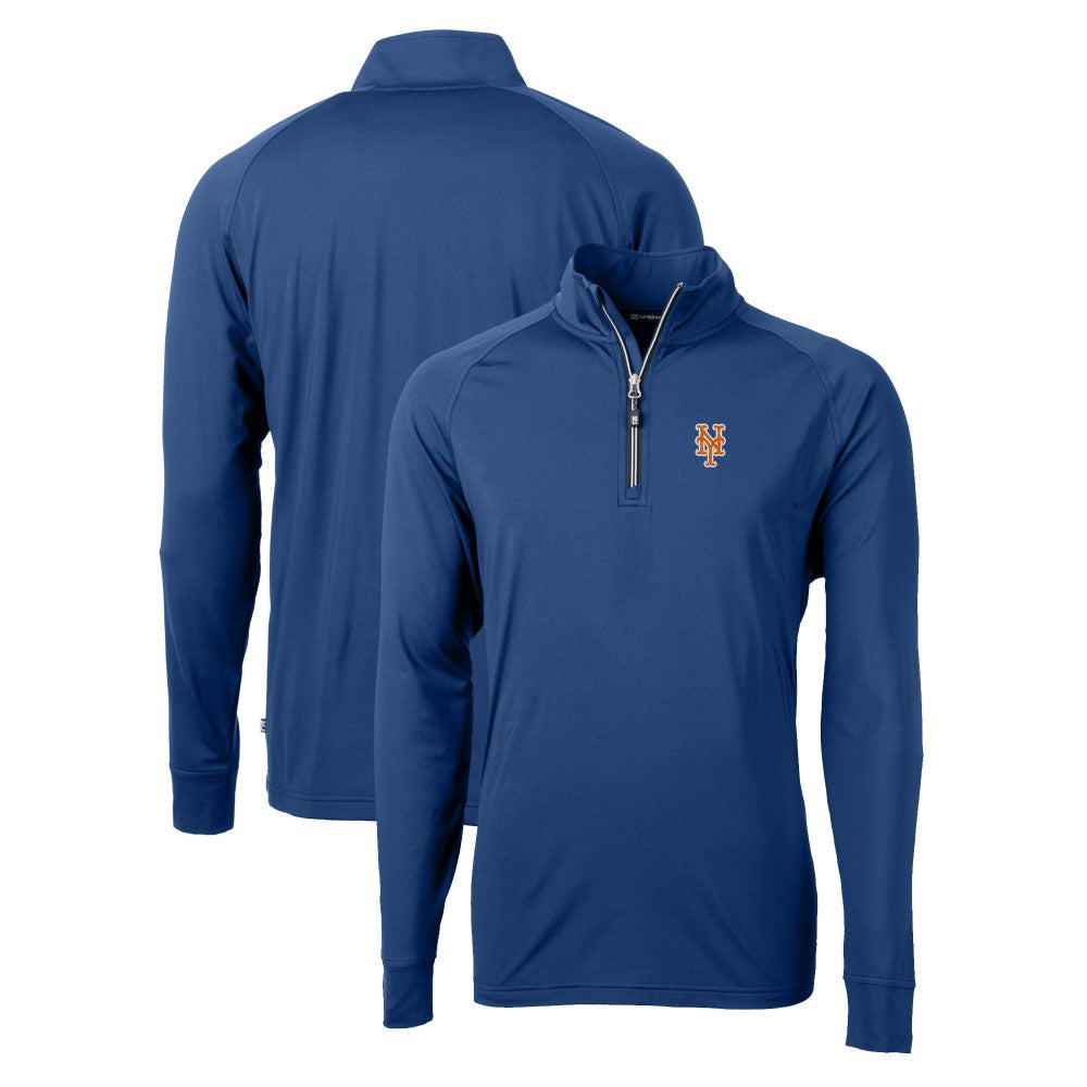New York Mets Cutter & Buck Adapt Eco Knit Stretch Recycled Quarter-Zip Pullover Top | MLB For sale