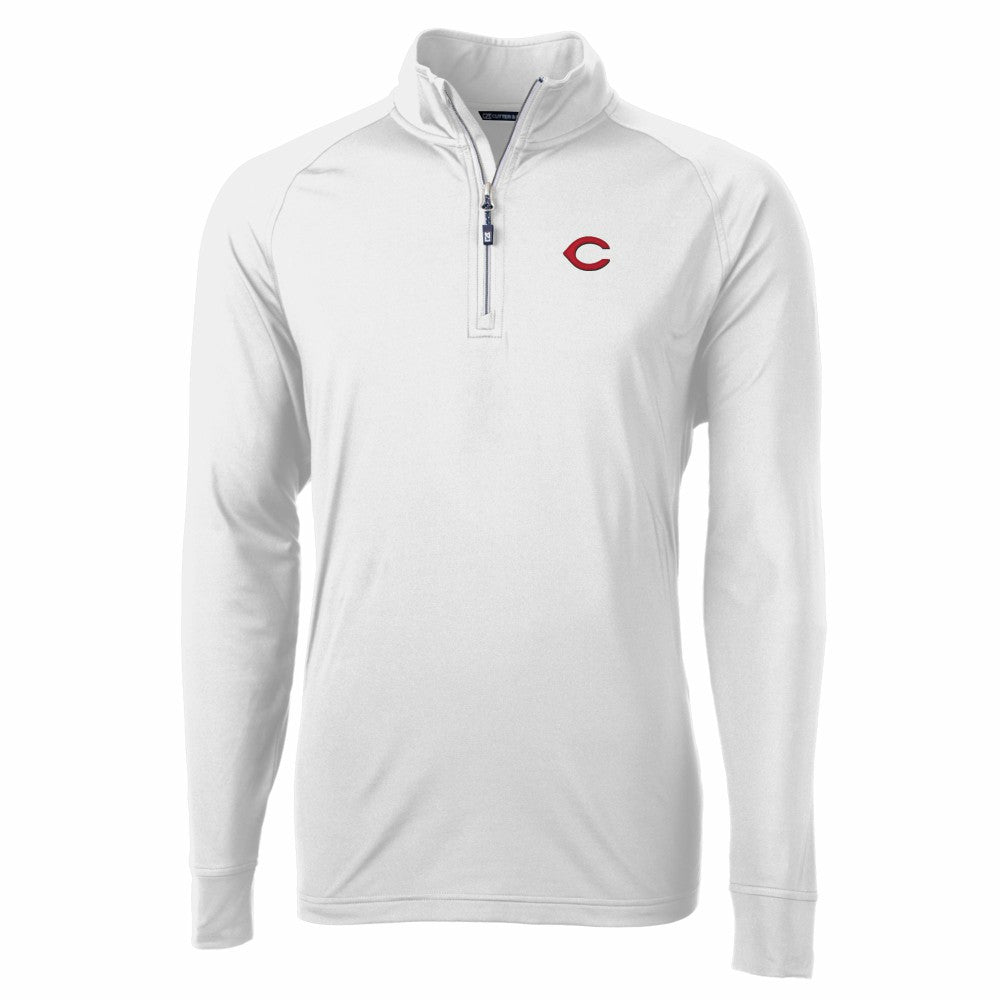 Cincinnati Reds Cutter & Buck Adapt Eco Knit Stretch Recycled Quarter-Zip Pullover Top | MLB On Sale