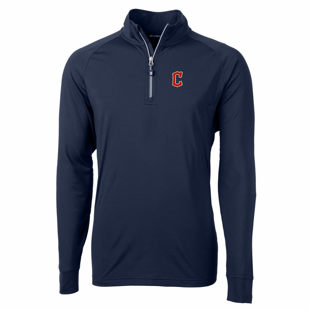 Cleveland Guardians Cutter & Buck Adapt Eco Knit Stretch Recycled Quarter-Zip Pullover Top | MLB New