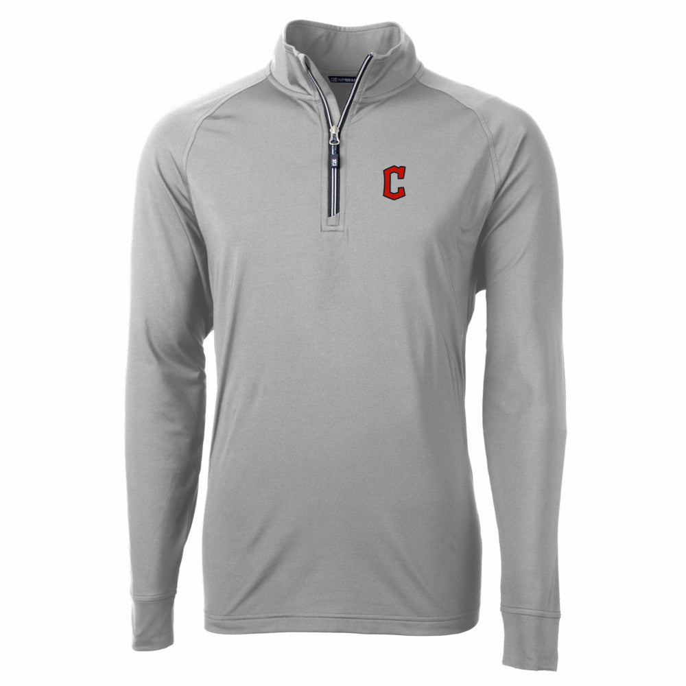 Cleveland Guardians Cutter & Buck Adapt Eco Knit Stretch Recycled Quarter-Zip Pullover Top | MLB Sale
