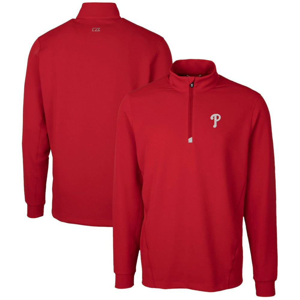 Philadelphia Phillies Cutter & Buck Traverse Stretch Quarter-Zip Pullover Top | MLB Outlet