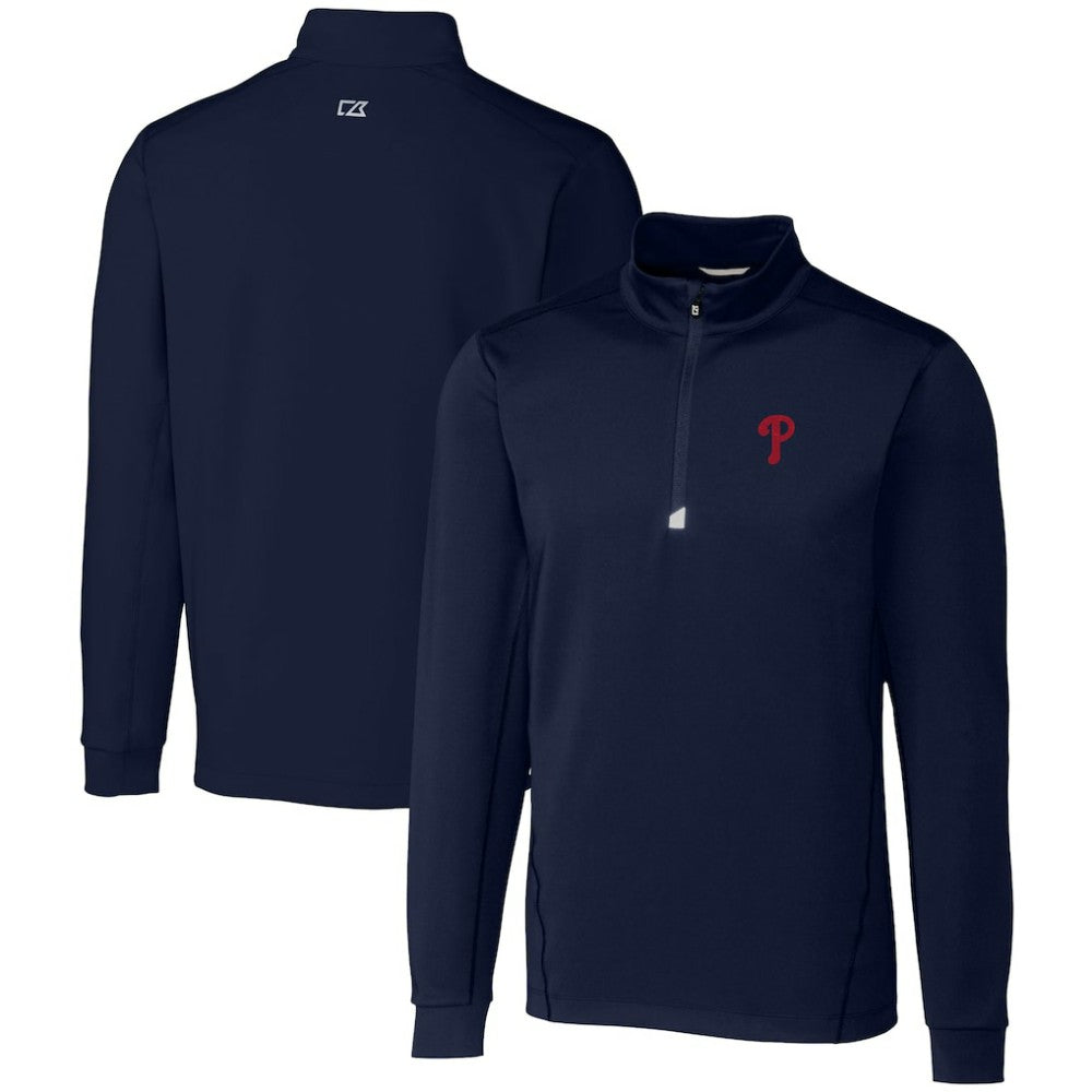 Philadelphia Phillies Cutter & Buck Traverse Stretch Quarter-Zip Pullover Top | MLB New