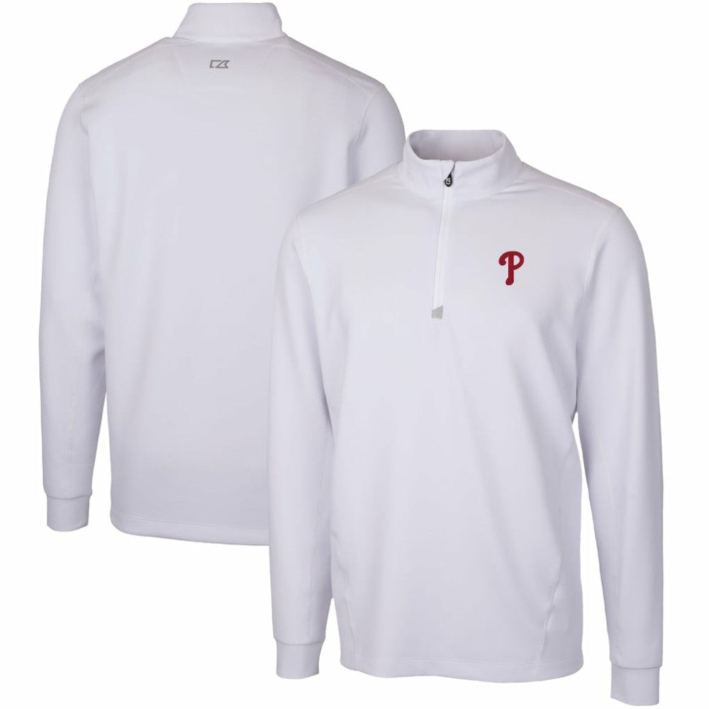 Philadelphia Phillies Cutter & Buck Traverse Stretch Quarter-Zip Pullover Top | MLB Outlet