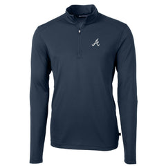 Atlanta Braves Cutter & Buck Virtue Eco Pique Recycled Quarter-Zip Pullover Top | MLB Shop