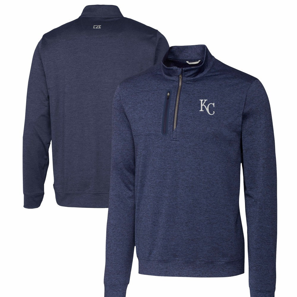 Kansas City Royals Cutter & Buck Stealth Heathered Quarter-Zip Pullover Top | MLB Shop