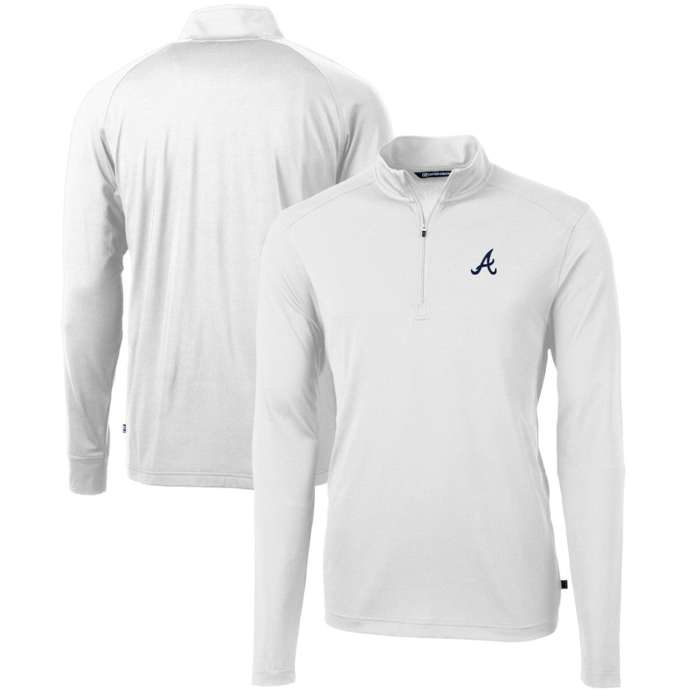 Atlanta Braves Cutter & Buck Virtue Eco Pique Recycled Quarter-Zip Pullover Top | MLB US