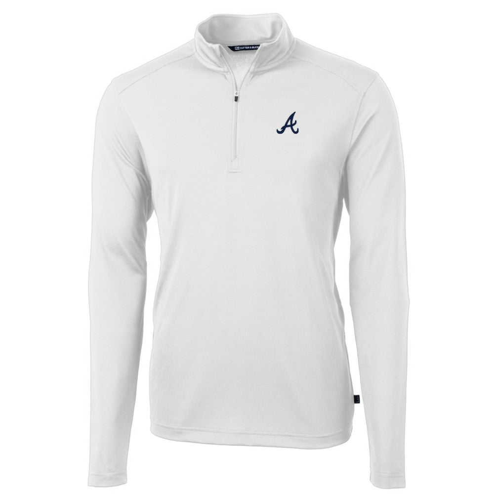 Atlanta Braves Cutter & Buck Virtue Eco Pique Recycled Quarter-Zip Pullover Top | MLB US