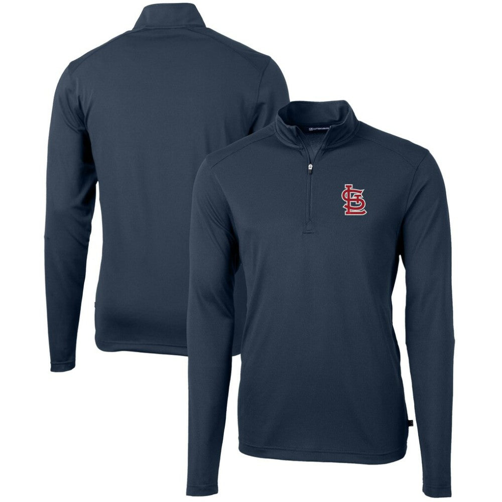St. Louis Cardinals Cutter & Buck Virtue Eco Pique Recycled Quarter-Zip Pullover Top | MLB For sale