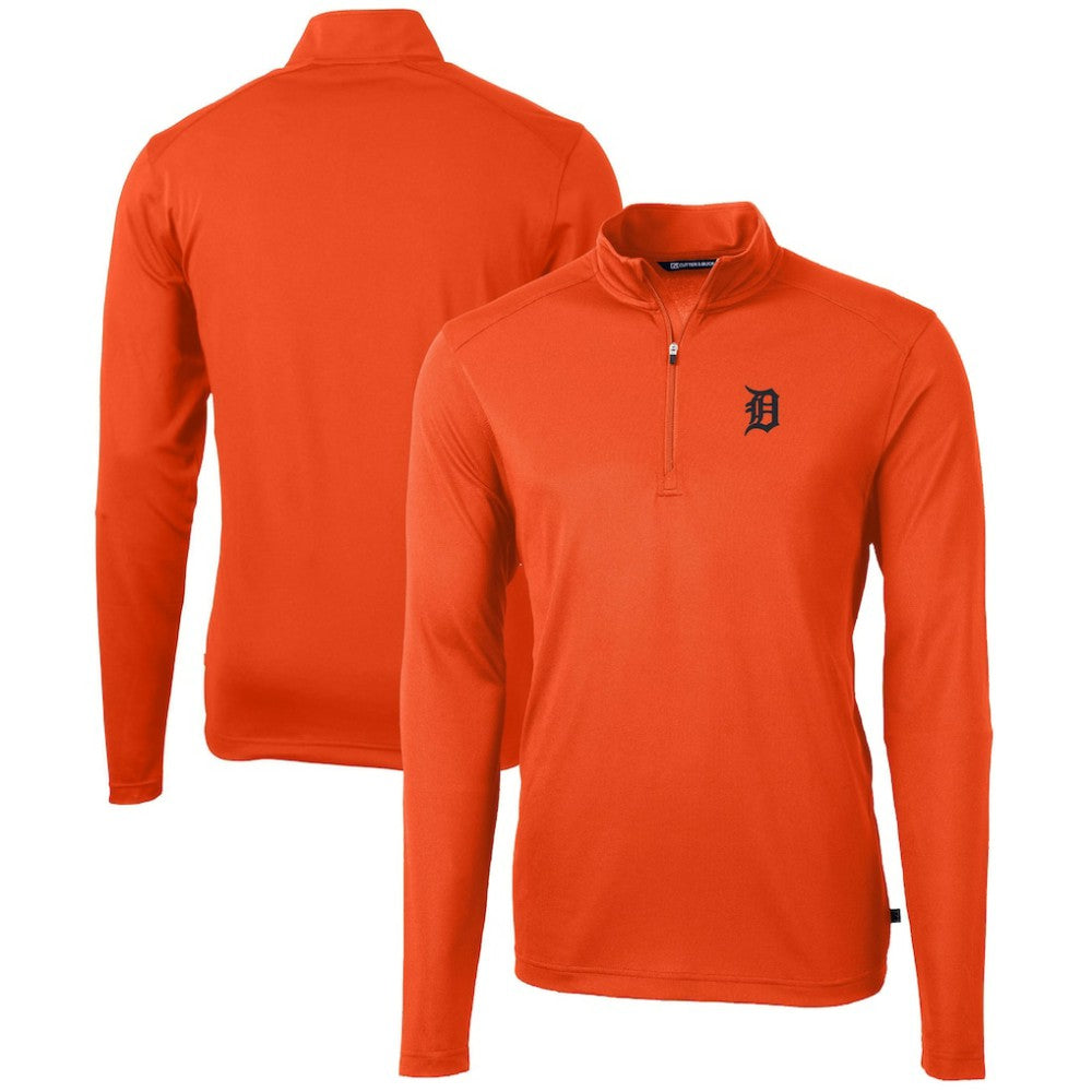 Detroit Tigers Cutter & Buck Virtue Eco Pique Recycled Quarter-Zip Pullover Top | MLB Outlet